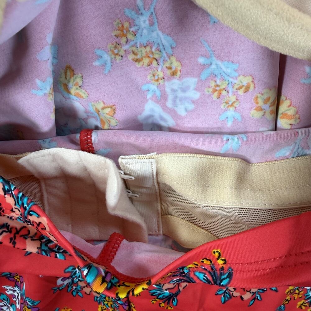 Swimsuits For All Red Floral Underwire Tankini Top Size 42DD Built-In Bra Swim - Picture 10 of 10